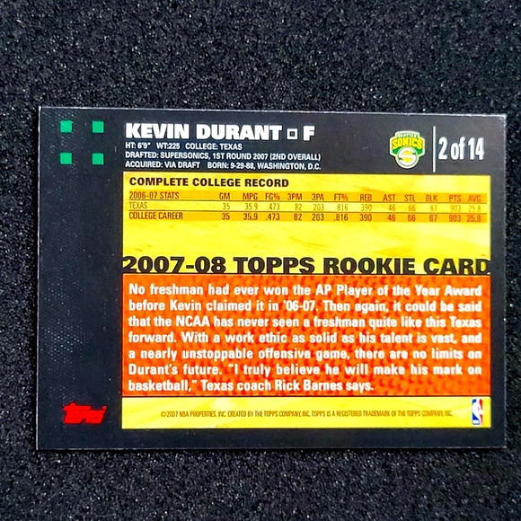 🤾🏾👑 Kevin Durant/Al Horford 2007 Topps Complete Rookie Set - Picture 11 of 16